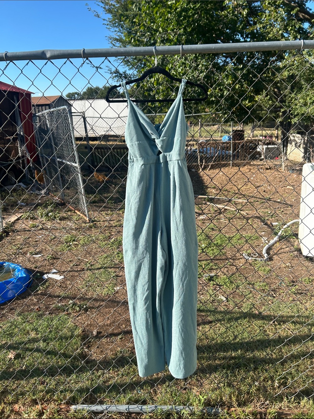 Trixxi Light Blue Sleeveless Wide-Leg Jumpsuit